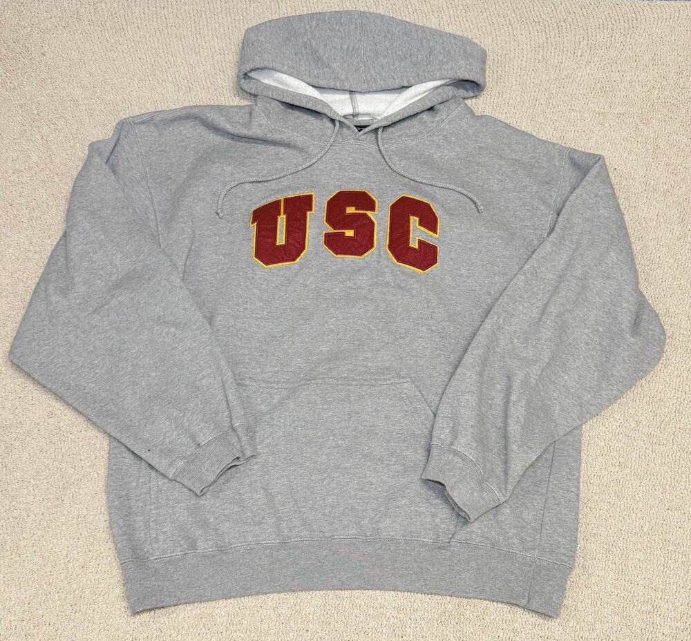 Vintage USC Trojans Oarsman 913 Gray Hoodie Pullover